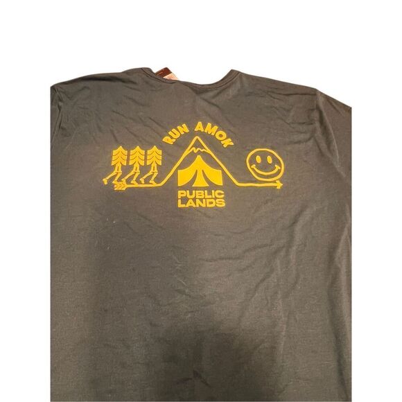 Roark Men’s XL Run Amok Mathis Short Sleeve Active Tee Green yellow run amok - Picture 3 of 5
